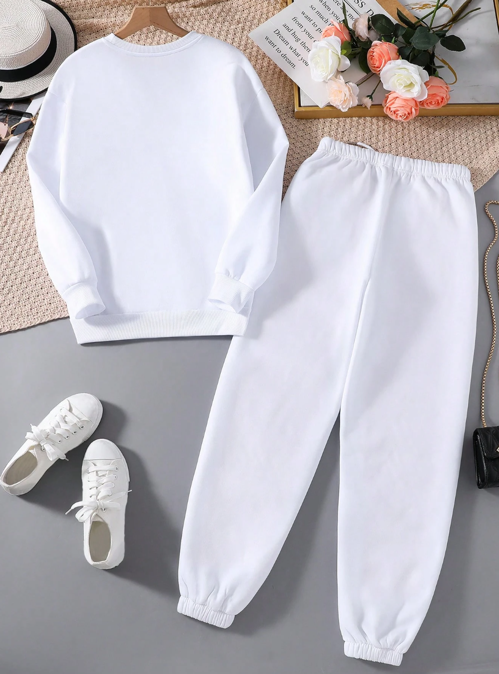INAWLY Tenue Décontractée Chaude – Ensemble Sweat et Pantalon avec Doublure Thermique