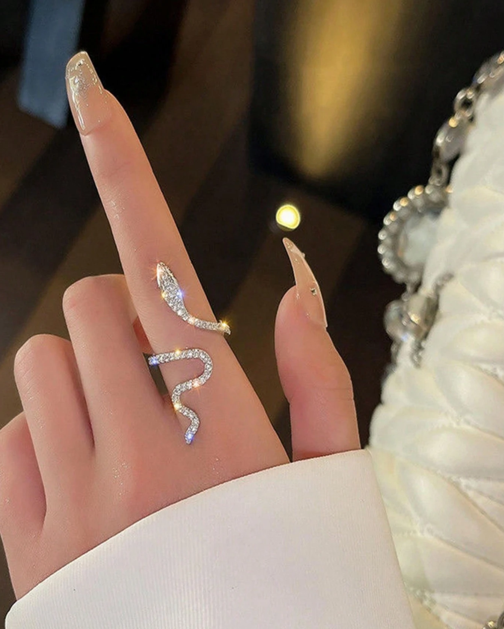 Bague serpent gothique ajustable