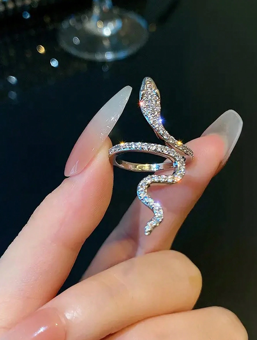 Bague serpent gothique ajustable