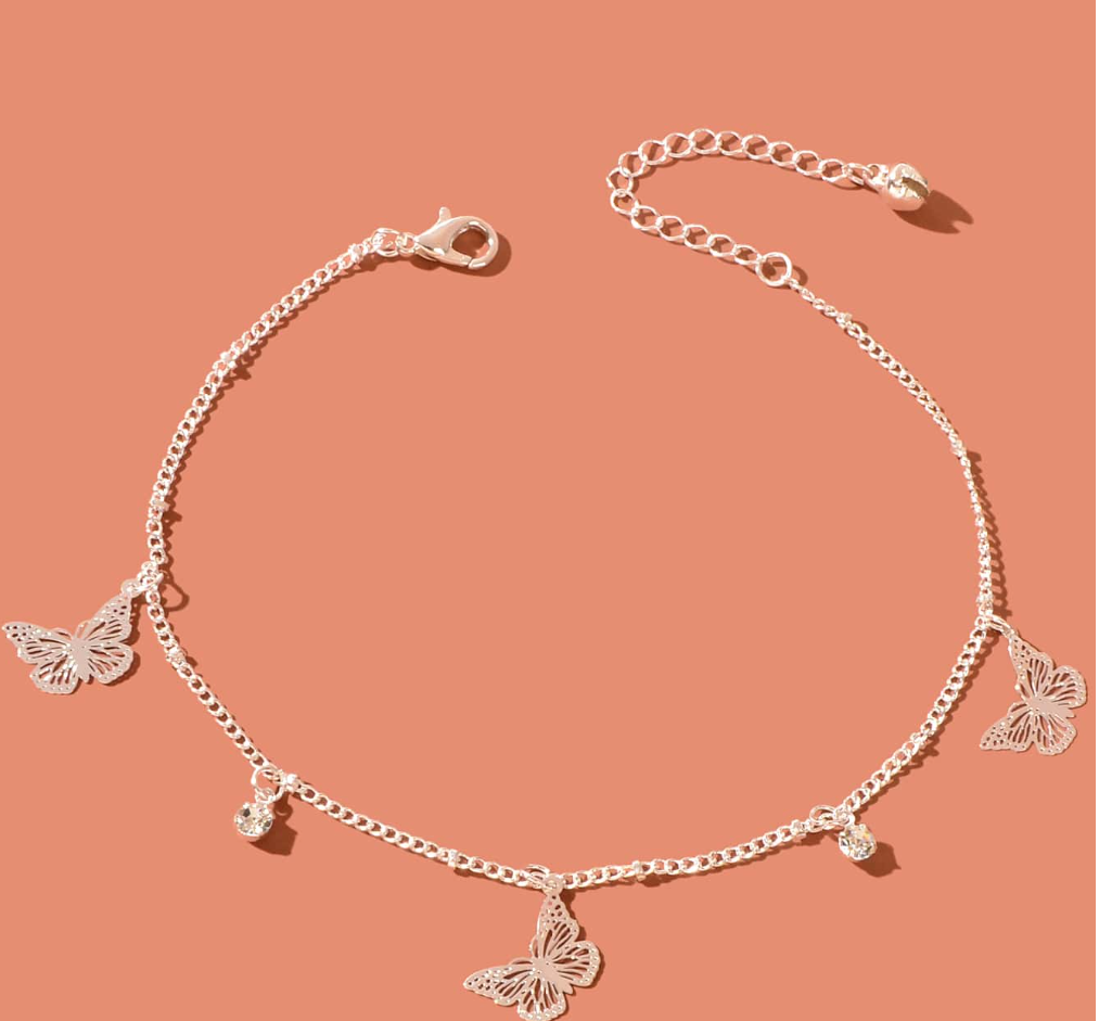 Bijou de Cheville Papillon Argent