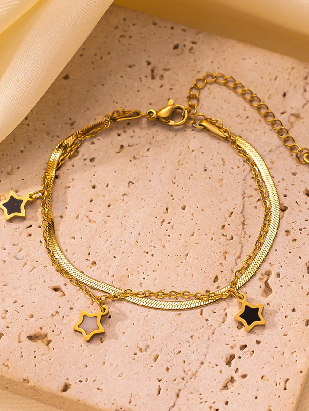 Ensemble 2 pièces Bracelet et Collier Double Couche