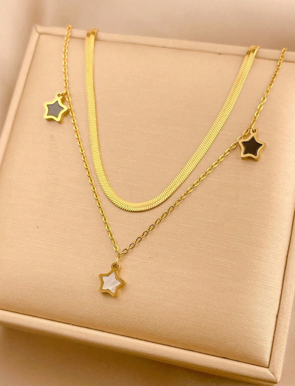 Ensemble 2 pièces Bracelet et Collier Double Couche