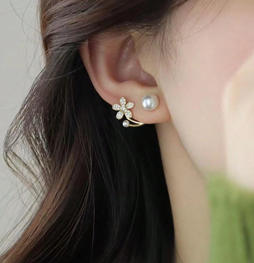 Boucles d’oreilles uniques au style coréen, ornées de fausses perles