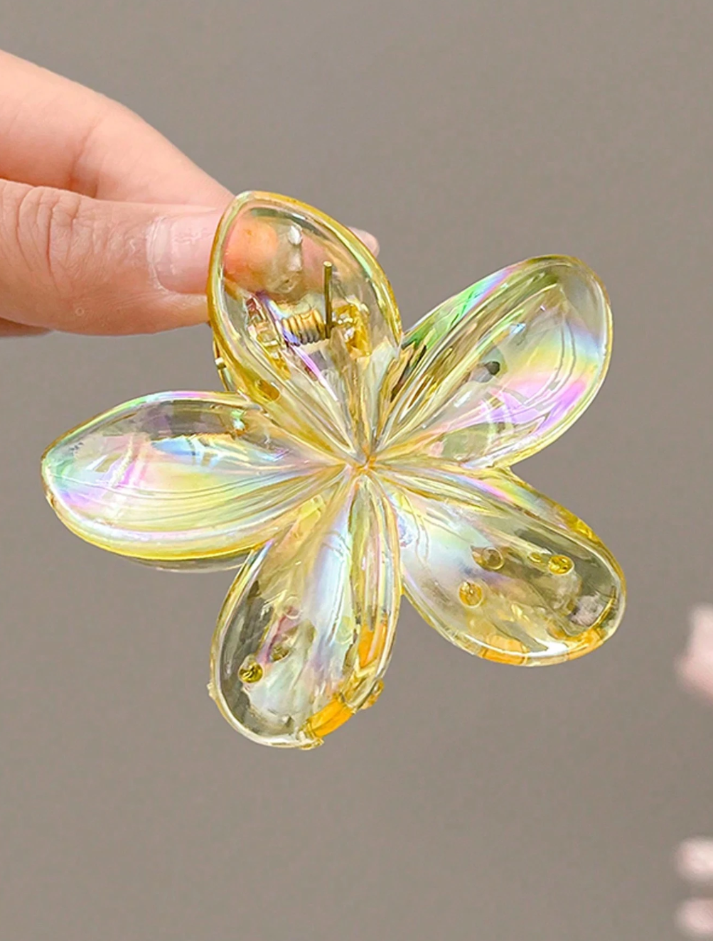 Pinces à cheveux, 8cm / 3.15 "grande taille jaune