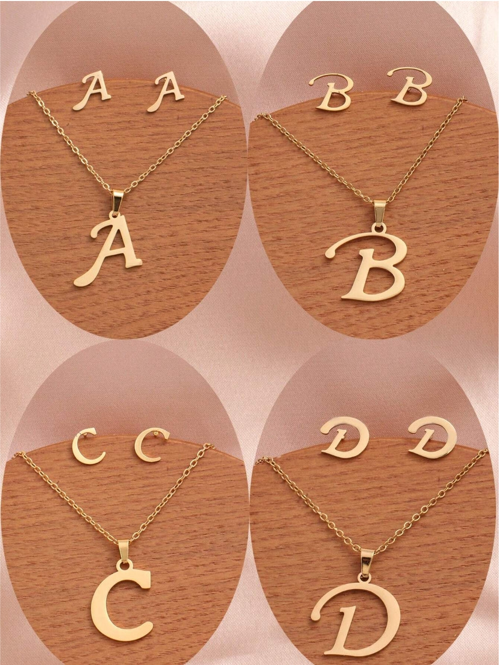 Ensemble de bijoux minimaliste et élégant, comprenant des boucles d'oreilles et un collier