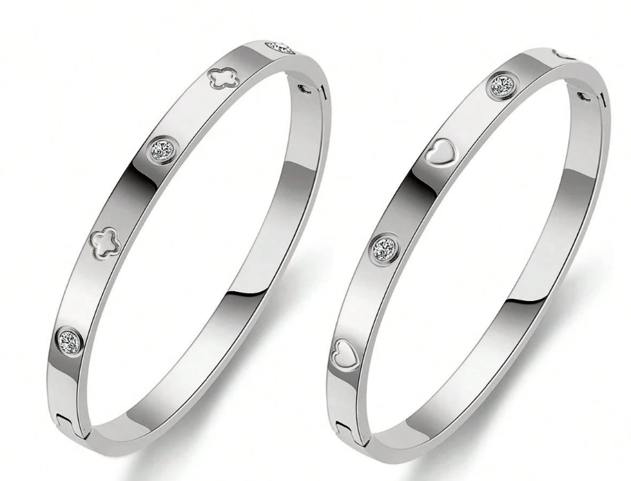 2 pièces Bracelet en acier inoxydable
