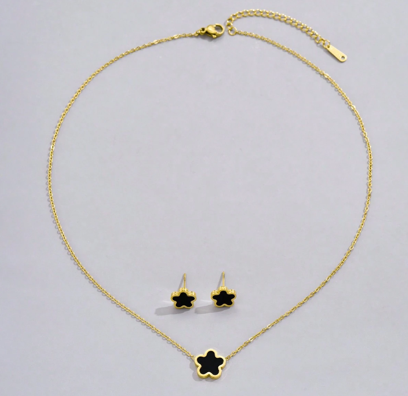 Collier et Boucles d’Oreilles en Acier Inoxydable