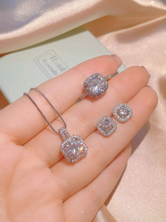 Boucles d’oreilles & Pendentif Collier & Bague Élégant Style de luxe Délicat Cadeau Femelle