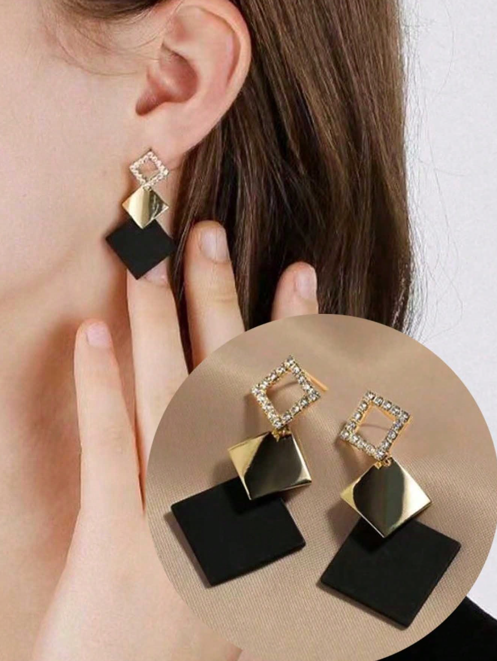 Boucles d’oreilles haut de gamme en forme de diamant
