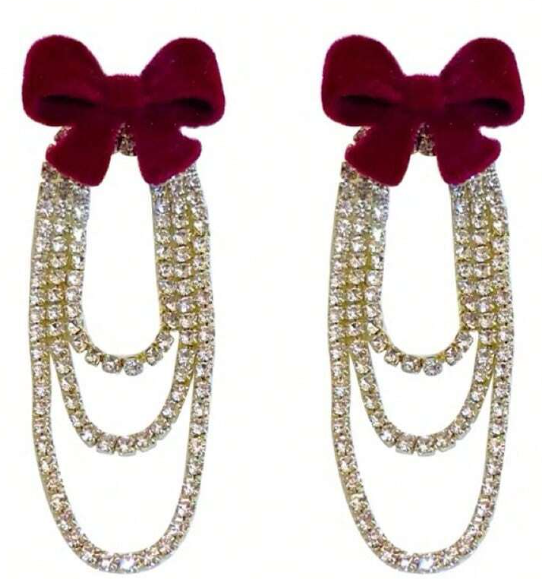 Paire de boucles d’oreilles à pompon papillon polyvalent à la mode