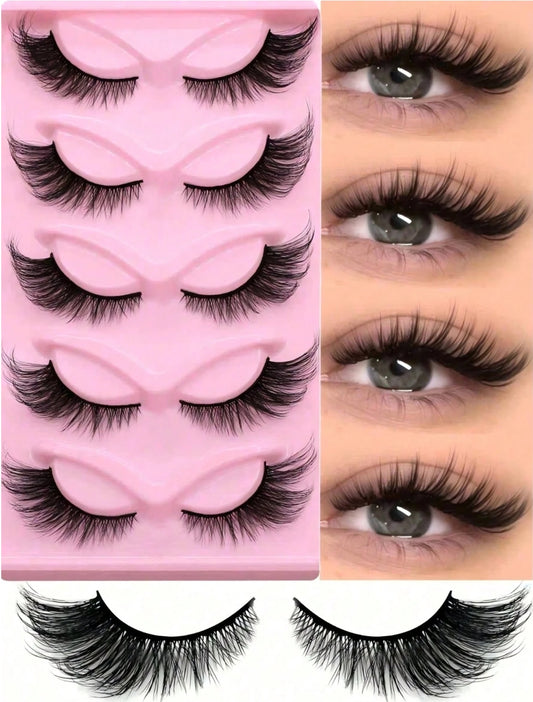 paires de faux cils pleins naturels, longs et épais, dramatiques et étoffés. Maquillage des yeux charmant, convient pour le quotidien