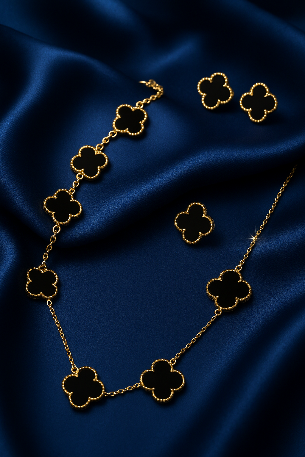 Ensemble de collier, boucles d'oreilles et bracelet de conception élégante de fleur de prunier 3 pièces, adapté pour le port quotidien des femmes